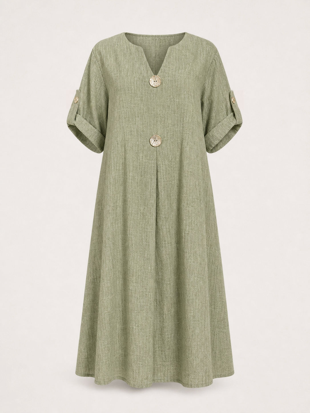 Robe Emery vert sauge, vue de face complète