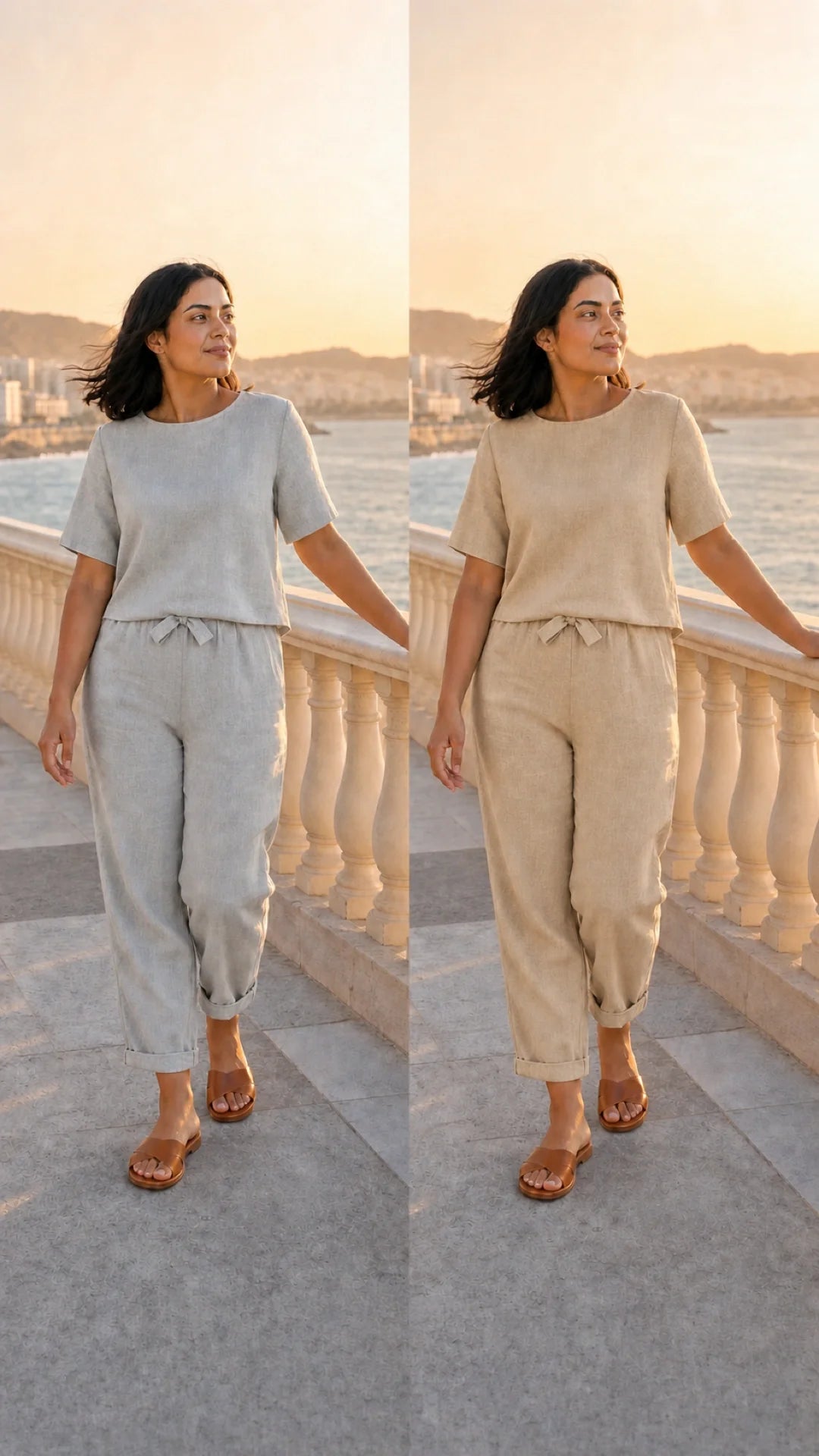 Ensemble été — Grège gris et Beige sable à Oran, haute qualité